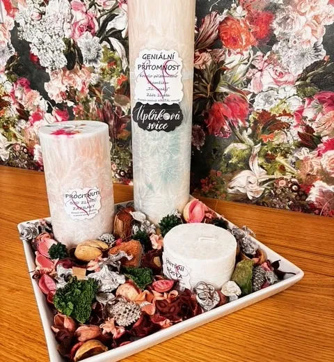 Candles on a tray