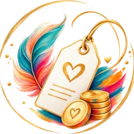 Illustration of a price tag and golden coins
