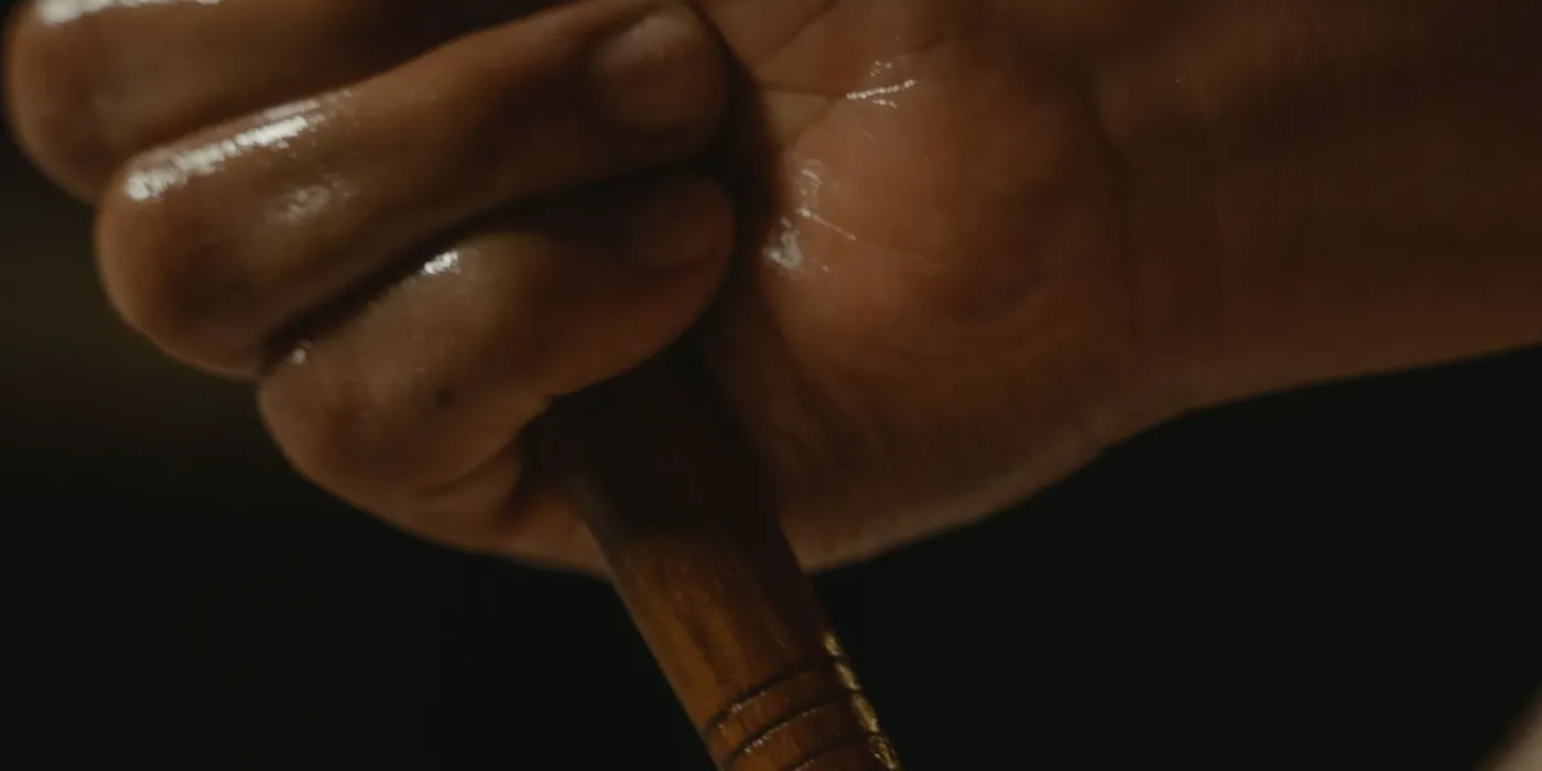 A wooden tool being used during a maderotherapy treatment at the Wau Wau Massages studio in Prague