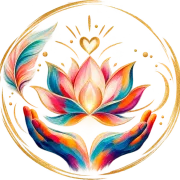 Illustration of a lotus flower in open palms