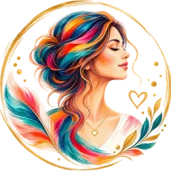 Illustration of a portrait of the massage therapist with feathers