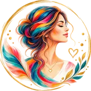Illustration of a portrait of the massage therapist with feathers